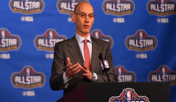 Feb 18, 2017; New Orleans, LA, USA; NBA commissioner Adam Silver speaks to the media during the Commissioner Press Conference at Smoothie King Center. Photo Credit: Bob Donnan-USA TODAY Sports