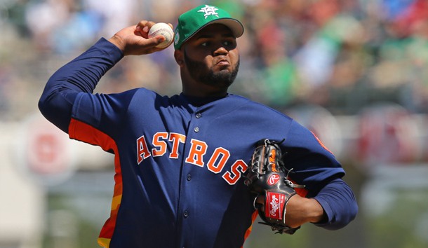 Mar 17, 2017; Fort Myers, FL, USA; Houston Astros relief pitcher Francis Martes (79) throws against the Boston Red Sox in the fifth inning at JetBlue Park. The Astros won 6-2. Photo Credit: Aaron Doster-USA TODAY Sports