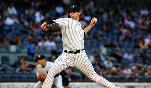 Apr 17, 2017; Bronx, NY, USA; New York Yankees starting pitcher Jordan Montgomery (47) pitches against the Chicago White Sox during the first inning at Yankee Stadium. Photo Credit: Andy Marlin-USA TODAY Sports