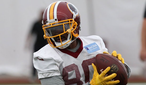 May 24, 2017; Washington, DC, USA; Washington Redskins wide receiver Jamison Crowder (80) participates in drills as part of Redskins OTAs at Redskins Park. Photo Credit: Geoff Burke-USA TODAY Sports