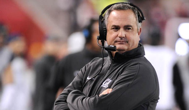 Nov 12, 2016; Pullman, WA, USA; California Golden Bears head coach Sonny Dykes looks on against the Washington State Cougars during the first half at Martin Stadium. Photo Credit: James Snook-USA TODAY Sports