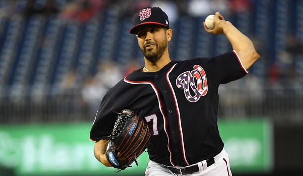 Apr 12, 2018; Washington, DC, USA; Washington Nationals starting pitcher Gio Gonzalez (47) throws to the Colorado Rockies during the second inning at Nationals Park. Photo Credit: Brad Mills-USA TODAY Sports
