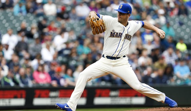 Wade LeBlanc (49) will try to get the Mariners in the win column Sunday. Photo Credit: Joe Nicholson-USA TODAY Sports