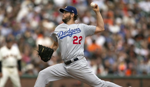 Sep 29, 2018; San Francisco, CA, USA; Los Angeles Dodgers starting pitcher Clayton Kershaw (22) delivers against the San Francisco Giants during the fourth inning of a Major League Baseball game at AT&T Park. Photo Credit: D. Ross Cameron-USA TODAY Sports