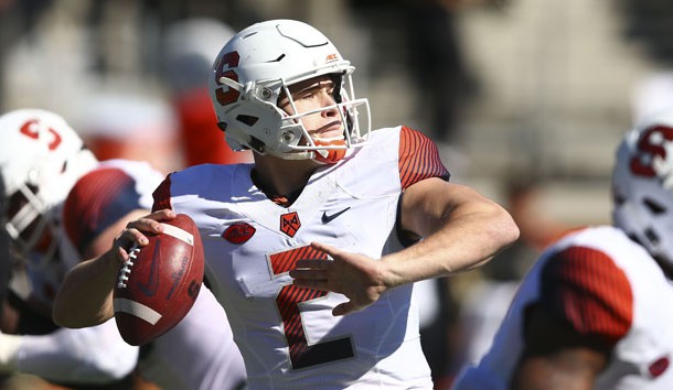 Nov 3, 2018; Winston-Salem, NC, USA; Syracuse Orange quarterback Eric Dungey (2) looks to pass in the second quarter against the Wake Forest Demon Deacons at BB&T Field. Photo Credit: Jeremy Brevard-USA TODAY Sports