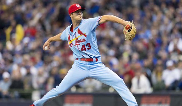 Mar 30, 2019; Milwaukee, WI, USA; St. Louis Cardinals pitcher Dakota Hudson (43) throws a pitch during the first inning against the Milwaukee Brewers at Miller Park. Photo Credit: Jeff Hanisch-USA TODAY Sports
