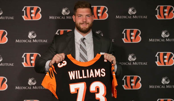 Apr 26, 2019; Cincinnati, OH, USA; Cincinnati Bengals 2019 first-round pick offensive tackle Jonah Williams is introduced, Friday, April 26, 2019, at Paul Brown Stadium in Cincinnati. Photo Credit: Kareem Elgazzar/The Cincinnati Enquirer-USA TODAY NETWORK