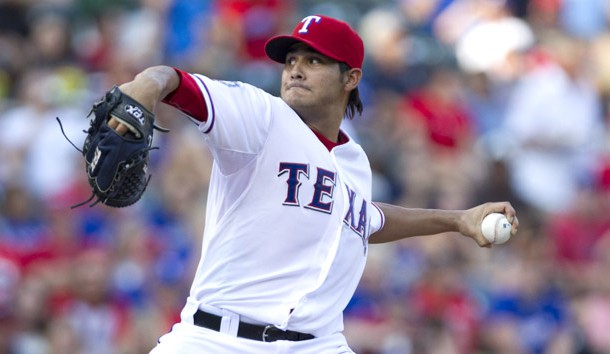 Martin Perez is trying to work his way back to his  old form. (Matthew Emmons-USA TODAY Sports)