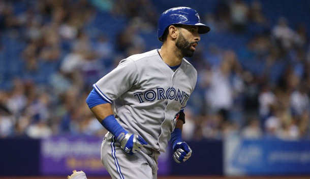 Jose Bautista rounds the bases after hitting a home run against Tampa Bay. (Kim Klement-USA TODAY Sports)  