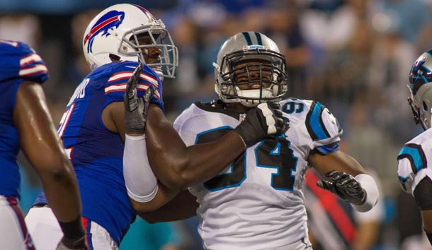 Carolina's Kony Ealy (94) and Buffalo's Cyrus Kouandjio (71) are hoping to make a significant leap in their second seasons in the NFL. (Jeremy Brevard-USA TODAY Sports)   