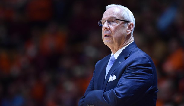 North Carolina Tar Heels head coach Roy Williams left Monday's game against Boston College.. Photo Credit: Michael Shroyer-USA TODAY Sports