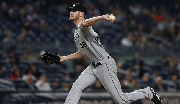 May 13, 2016; Bronx, NY, USA; Chicago White Sox starting pitcher Chris Sale (49) delivers a pitch against the New York Yankees in the fourth inning at Yankee Stadium. Mandatory Credit: Noah K. Murray-USA TODAY Sports