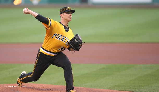 Jun 24, 2016; Pittsburgh, PA, USA; Pittsburgh Pirates starting pitcher Chad Kuhl (39) delivers a pitch against the Los Angeles Dodgers during the first inning at PNC Park. Photo Credit: Charles LeClaire-USA TODAY Sports