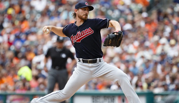 Jun 26, 2016; Detroit, MI, USA; Cleveland Indians starting pitcher Josh Tomlin (43) pitches in the first inning against the Detroit Tigers at Comerica Park. Photo Credit: Rick Osentoski-USA TODAY Sports