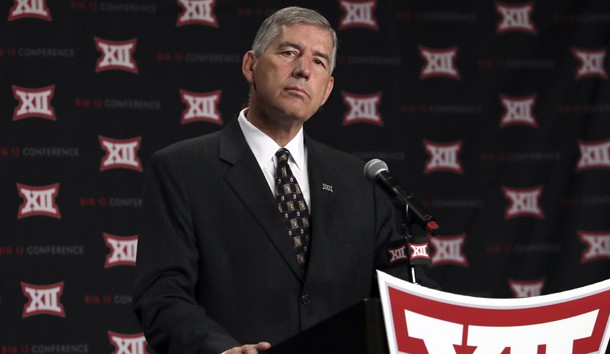 Jul 18, 2016; Dallas, TX, USA; Big 12 commissioner Bob Bowlsby speaks to the media during the Big 12 Media Days at Omni Dallas Hotel. Photo Credit: Kevin Jairaj-USA TODAY Sports