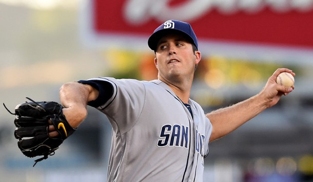 Los Angeles, CA, USA; San Diego Padres starting pitcher Drew Pomeranz (13) in the first inning of the game against the Los Angeles Dodgers at Dodger Stadium. Photo Credit: Jayne Kamin-Oncea-USA TODAY Sports