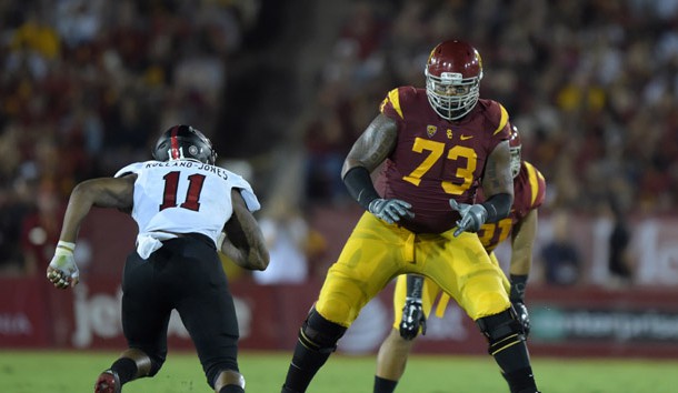 Zach Banner is a monster in the trenches for a USC offensive line that ranks as Lindy's best. Photo Credit: Kirby Lee-USA TODAY Sports