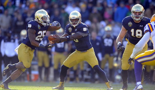 Malik Zaire is one of two talented QB options for Notre Dame head coach Brian Kelly. Photo Credit: Christopher Hanewinckel-USA TODAY Sports