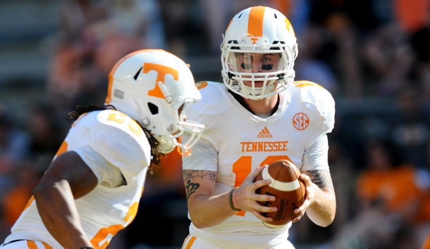 Former Tennessee QB Riley Ferguson (10) takes over in place of Paxton Lynch. Photo Credit: Randy Sartin-USA TODAY Sports
