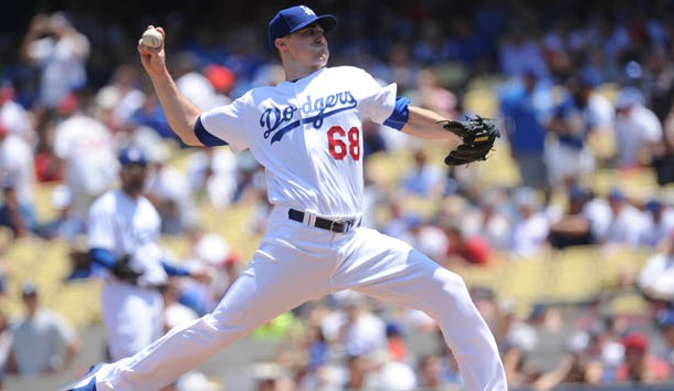August 6, 2016; Los Angeles, CA, USA;  Los Angeles Dodgers starting pitcher Ross Stripling (68) throws in the first inning against Boston Red Sox at Dodger Stadium. Photo Credit: Gary A. Vasquez-USA TODAY Sports