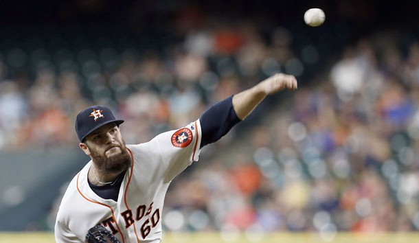Dallas Keuchel (60) pitches against the Seattle Mariners in the third inning at Minute Maid Park. Photo Credit: Thomas B. Shea-USA TODAY Sports