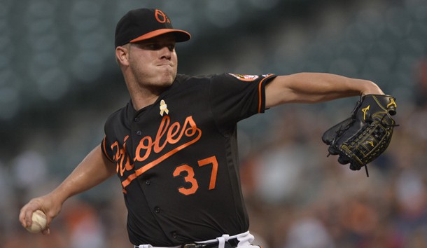 Sep 2, 2016; Baltimore, MD, USA; Baltimore Orioles pitcher Dylan Bundy (37) pitches during the first inning against the New York Yankees at Oriole Park at Camden Yards. Photo Credit: Tommy Gilligan-USA TODAY Sports