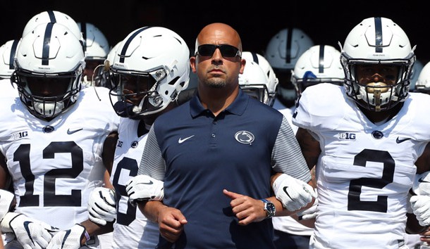 Sep 10, 2016; Pittsburgh, PA, USA;  Penn State Nittany Lions head coach James Franklin (C) leads the team onto the field to play the Pittsburgh Panthers at Heinz Field. Photo Credit: Charles LeClaire-USA TODAY Sports