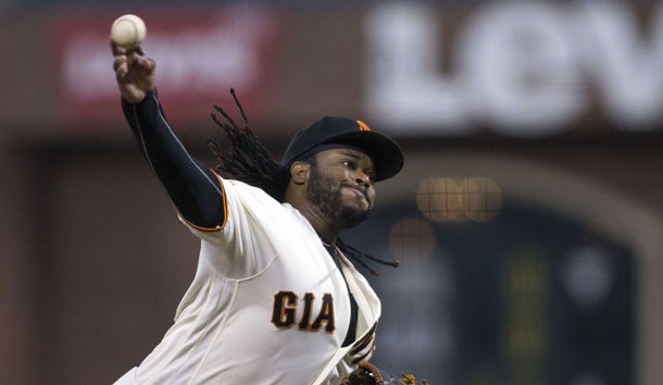 Sep 15, 2016; San Francisco, CA, USA; San Francisco Giants starting pitcher Johnny Cueto (47) delivers a pitch during the first inning against the St. Louis Cardinals at AT&T Park. Photo Credit: Neville E. Guard-USA TODAY Sports