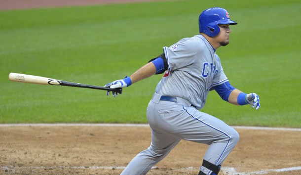 Kyle Schwarber (12) has been added to the Cubs World Series roster. Photo Credit: David Richard-USA TODAY Sports