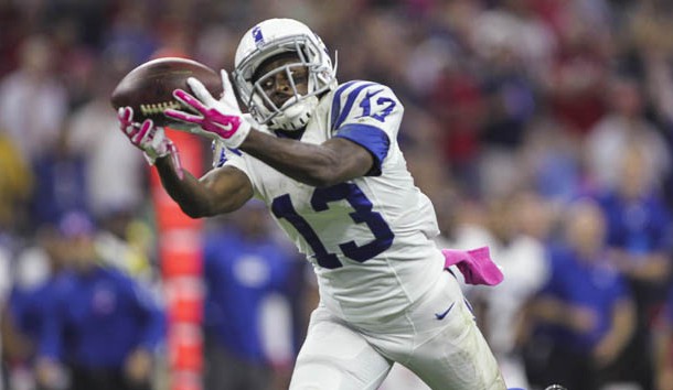 T.Y. Hilton (13) may not play against Tennessee. Photo Credit: Troy Taormina-USA TODAY Sports