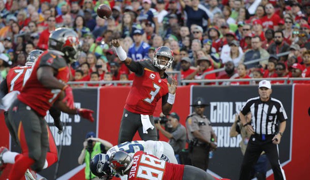 Nov 27, 2016; Tampa, FL, USA; Tampa Bay Buccaneers quarterback Jameis Winston (3) throws the ball against the Seattle Seahawks during the first half at Raymond James Stadium. Photo Credit: Kim Klement-USA TODAY Sports