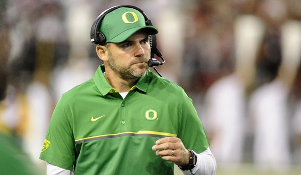 Mark Helfrich is out as the coach of Oregon. Photo Credit: James Snook-USA TODAY Sports