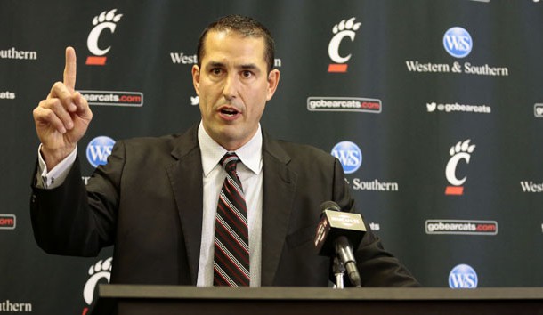 Dec 10, 2016; Cincinnati, OH, USA; University of Cincinnati new head football coach Luke Fickell speaks during a press conference in the Lindner Center on the UC campus. Fickell comes to Cincinnati from a defensive coordinator position at Ohio State University. Photo Credit: Sam Greene/The Cincinnati Enquirer via USA TODAY NETWORK