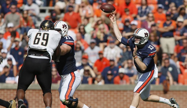Auburn needs a healthy Sean White if it expects to knock off high-powered Oklahoma. Photo Credit: John Reed-USA TODAY Sports