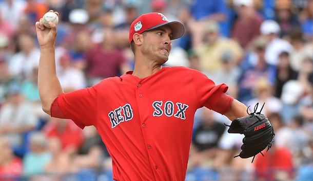 Mar 8, 2017; Port St. Lucie, FL, USA; Boston Red Sox starting pitcher Rick Porcello (22) delivers a pitch against the New York Mets at First Data Field. Photo Credit: Jasen Vinlove-USA TODAY Sports