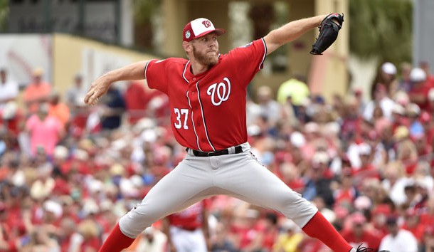 Mar 8, 2017; Jupiter, FL, USA; Washington Nationals starting pitcher Stephen Strasburg (37) throws a pitch during a spring training game agains the St. Louis Cardinals at Roger Dean Stadium. Photo Credit: Steve Mitchell-USA TODAY Sports