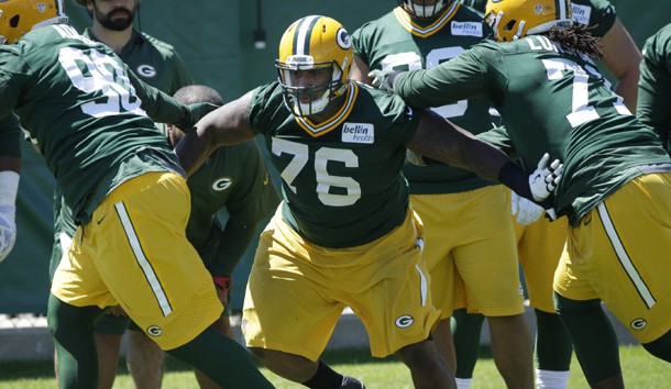June 6, 2016;  Green Bay, WS, USA; Green Bay Packers defensive tackle Mike Daniels (76) during the team's organized team activities. Photo Credit: Mark Hoffman/Milwaukee Journal Sentinel via USA TODAY NETWORK