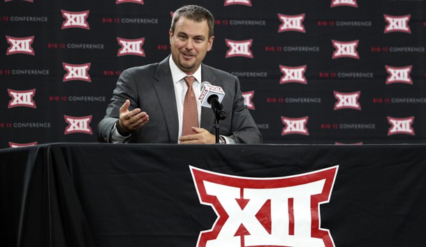 Jul 18, 2017; Frisco, TX, USA; Texas Longhorns head coach Tom Herman speaks to the media during the Big 12 media days at the Frisco Star Ford Center. Mandatory Credit: Kevin Jairaj-USA TODAY Sports
