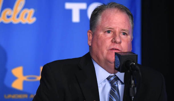 Nov 27, 2017; Los Angeles, CA, USA; The new head coach for UCLA football Chip Kelly is introduced to the media during a press conference today at Pauly Pavilion. Photo Credit: Jayne Kamin-Oncea-USA TODAY Sports