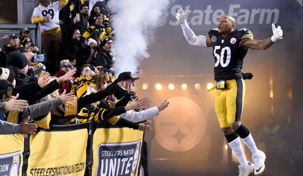 Nov 26, 2017; Pittsburgh, PA, USA; Pittsburgh Steelers linebacker Ryan Shazier (50) takes the field before playing the Green Bay Packers at Heinz Field. Photo Credit: Philip G. Pavely-USA TODAY Sports