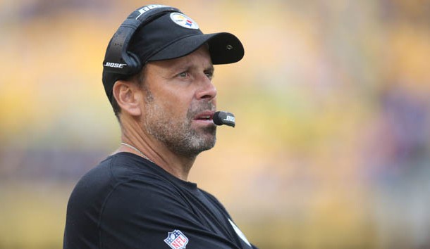 Oct 8, 2017; Pittsburgh, PA, USA;  Pittsburgh Steelers offensive coordinator Todd Haley looks on from the sidelines against the Jacksonville Jaguars during the fourth quarter at Heinz Field. Jacksonville won 30-9. Photo Credit: Charles LeClaire-USA TODAY Sports