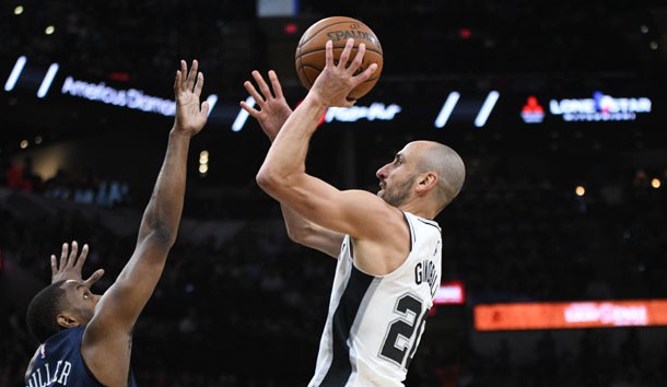 Manu Ginobili (20) hopes to keep the Spurs in the playoff series versus the Warriors. Photo Credit: Brendan Maloney-USA TODAY Sports