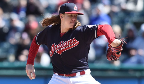 Apr 8, 2018; Cleveland, OH, USA; Cleveland Indians starting pitcher Mike Clevinger (52) throws a pitch during the first inning against the Kansas City Royals at Progressive Field. Photo Credit: Ken Blaze-USA TODAY Sports