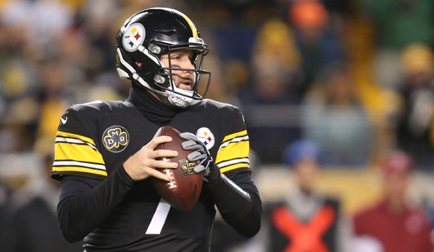 Dec 10, 2017; Pittsburgh, PA, USA;  Pittsburgh Steelers quarterback Ben Roethlisberger (7) looks to pass against the Baltimore Ravens during the first quarter at Heinz Field. Photo Credit: Charles LeClaire-USA TODAY Sports