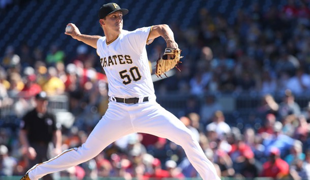 Jul 7, 2018; Pittsburgh, PA, USA; Pittsburgh Pirates starting pitcher Jameson Taillon (50) delivers a pitch against the Philadelphia Phillies during the first inning at PNC Park. Photo Credit: Charles LeClaire-USA TODAY Sports