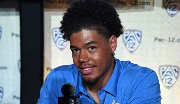Jul 25, 2018; Hollywood, CA, USA: UCLA Bruins linebacker Josh Woods speaks during Pac-12 Media Day at Hollywood & Highland. Photo Credit: Kirby Lee-USA TODAY Sports