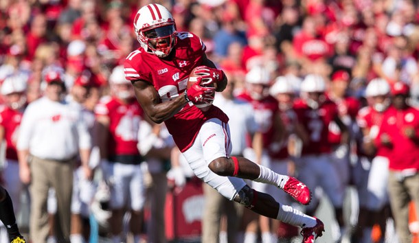 Oct 21, 2017; Madison, WI, USA; Wisconsin Badgers wide receiver Quintez Cephus (87) during the game against the Maryland Terrapins at Camp Randall Stadium. Photo Credit: Jeff Hanisch-USA TODAY Sports