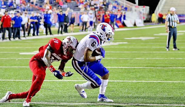 College football played at Ladd-Peebles Stadium, Mobile, Ala., 2018Sept1. TOM MORRIS Photo/LATechSportsPix.com. c.2018. Louisiana Tech University Foundation. ALL RIGHTS RESERVED. 