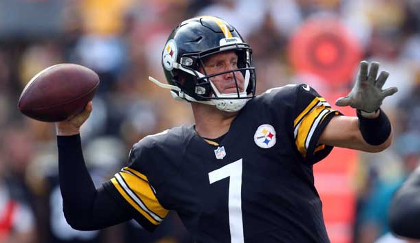 Sep 16, 2018; Pittsburgh, PA, USA;  Pittsburgh Steelers quarterback Ben Roethlisberger (7) passes against the Kansas City Chiefs during the fourth quarter at Heinz Field. Kansas City won 42-37. Photo Credit: Charles LeClaire-USA TODAY Sports