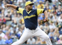 Brewers place RHP Chacin (back strain) on IL
